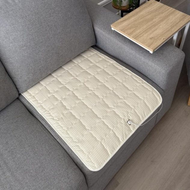 Grounding mat on couch.