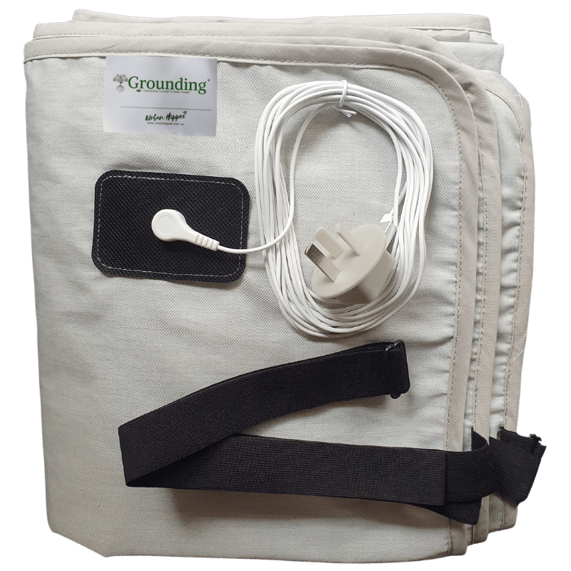 Underlay grounding sheet with Australian earthing adapter and cord.