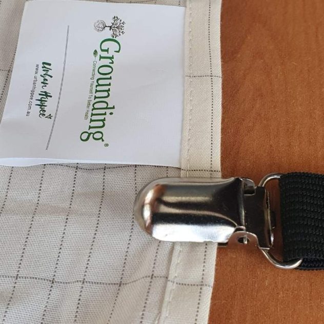 Adjustable grounding sheet straps with clips.
