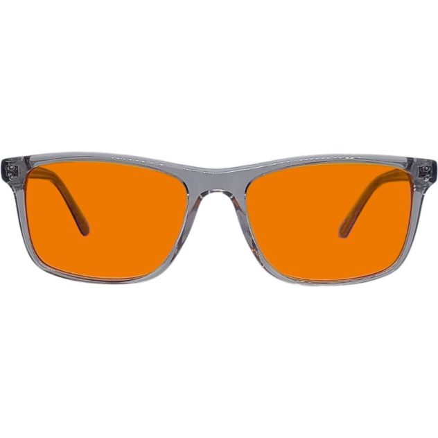 Blue light glasses for better sleep, crystal frame.