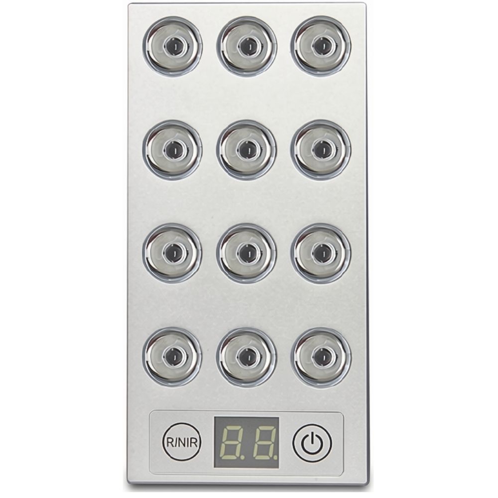 Mini red light therapy panel with red and near-infrared LEDs. Mini red light therapy panel with red and near-infrared LEDs.
