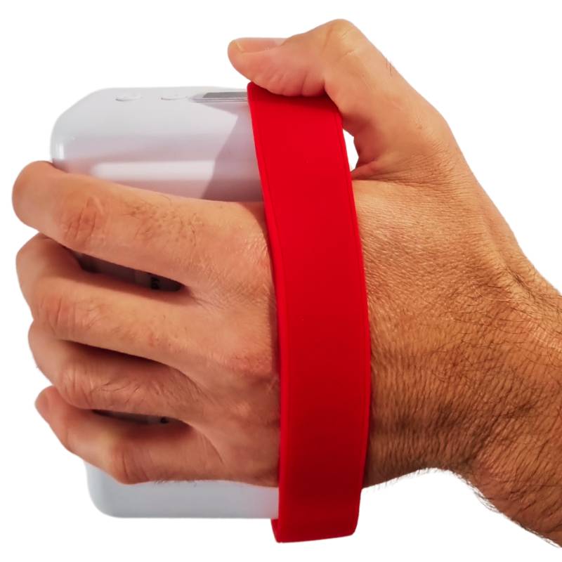 Red light therpay and infrared mini held with starp in hand. Red light therpay and infrared mini held with starp in hand.