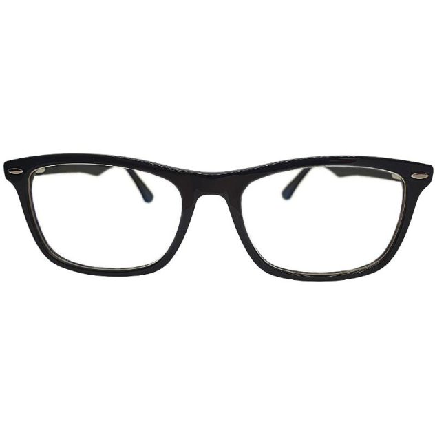 Blue light glasses, cross style, for daytime use, front view.