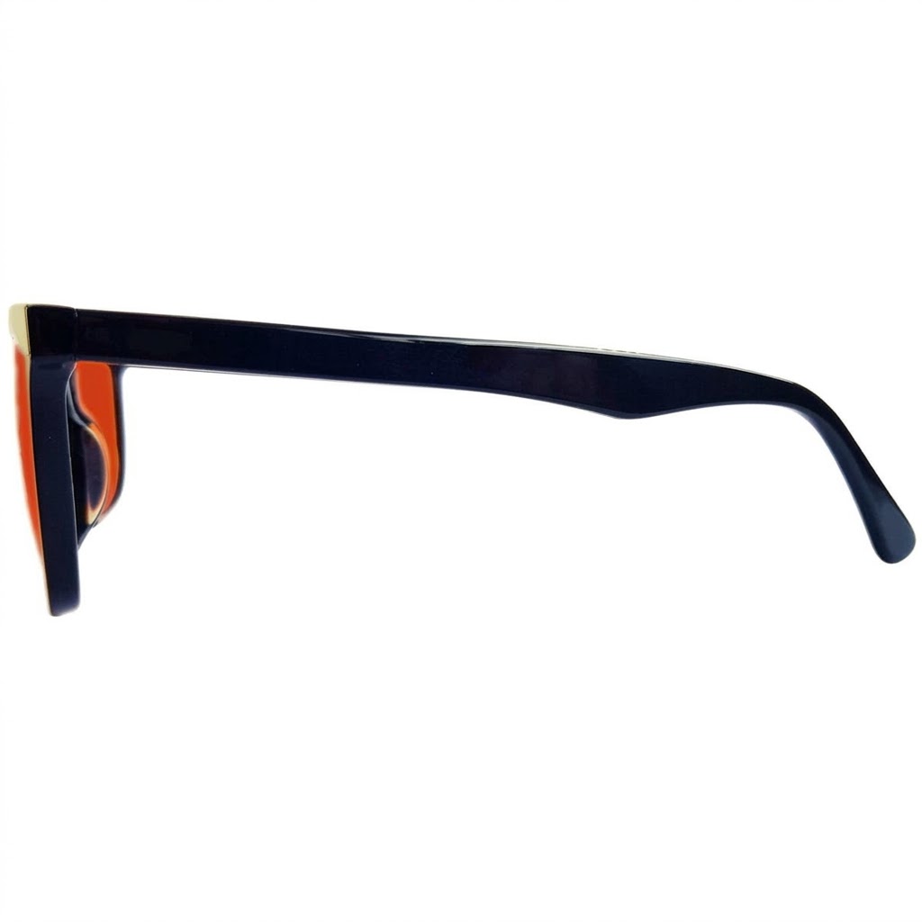 Blue light glasses red lens for sleep side view. Blue light glasses red lens for sleep side view.