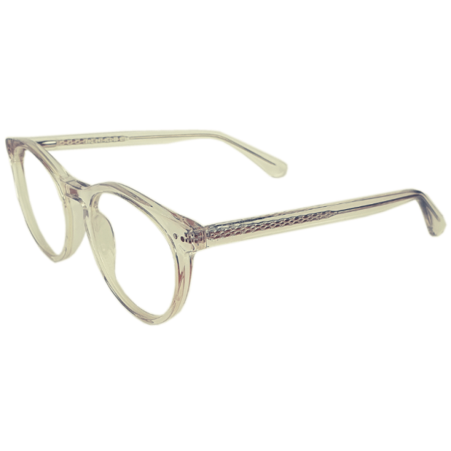 Blue light glasses crystal focus front view.