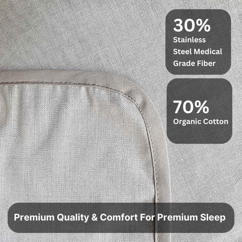 Premium grounding underlay sheet made with 30% 316 stainless steel fibre and 70% cotton blend for comfort and conductivity. Premium grounding underlay sheet made with 30% 316 stainless steel fibre and 70% cotton blend for comfort and conductivity.