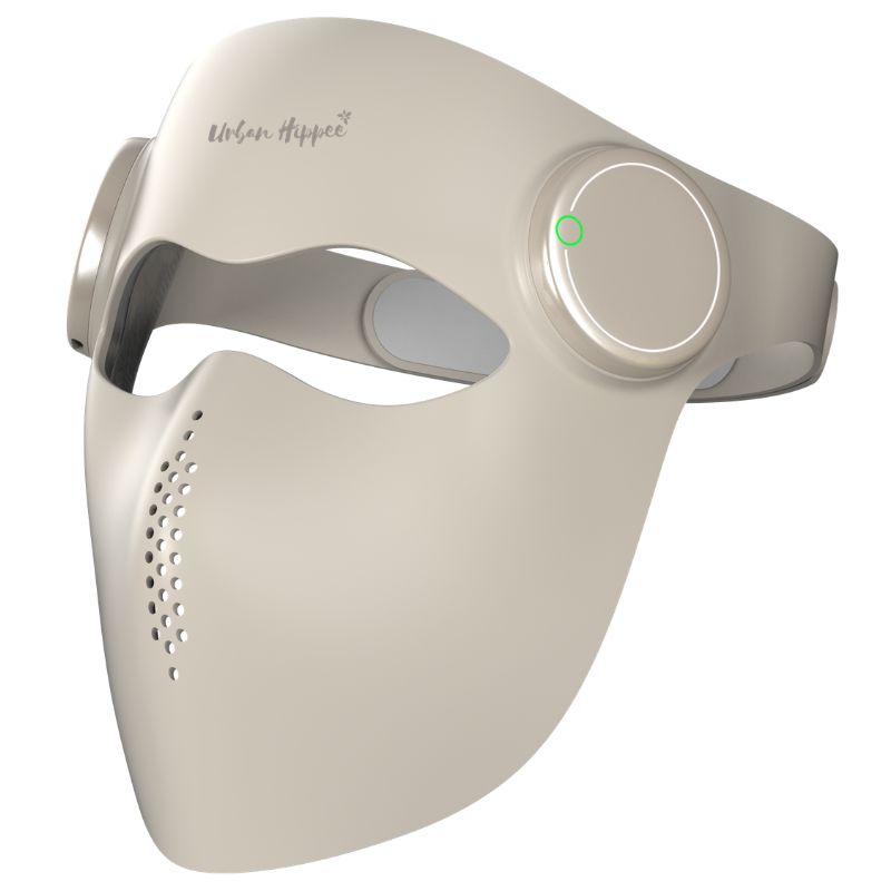 Flexible silicone LED red light therapy face mask