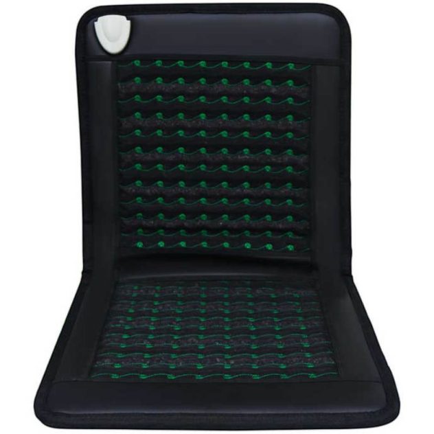 Urban Hippee PEMF mat with amethyst and tourmaline crystals on display.