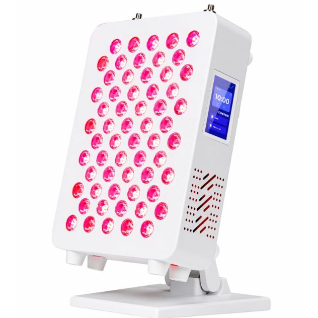 Red light therapy and infrared panel 300 watt, side view.