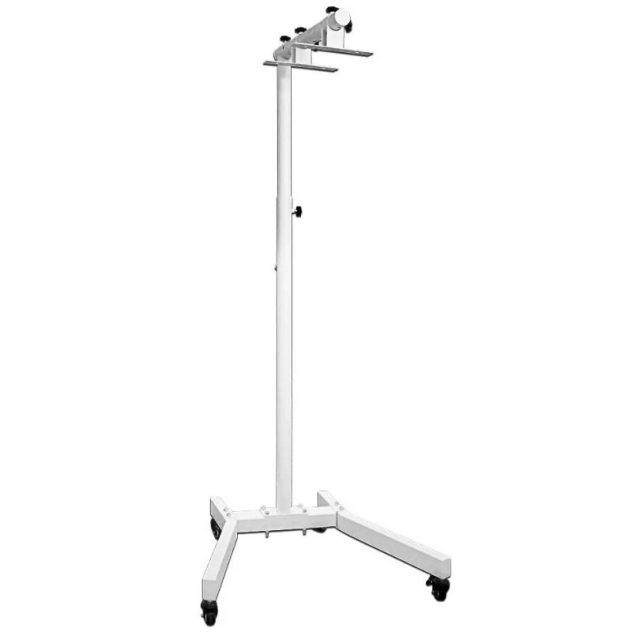 Tall horizontal stand for red light therapy panels with mounting bracket.