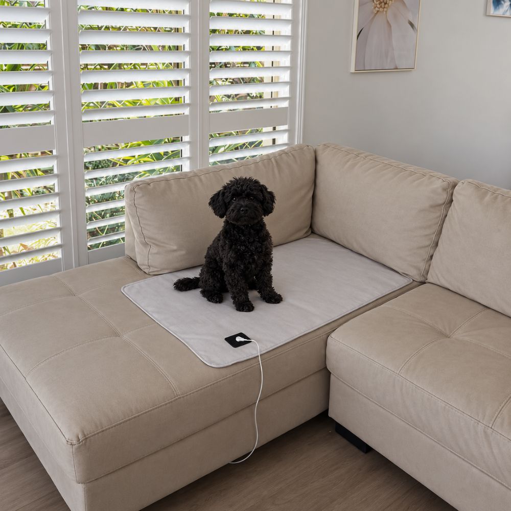 Grounding mat placed on a sofa for everyday use. Grounding mat placed on a sofa for everyday use.