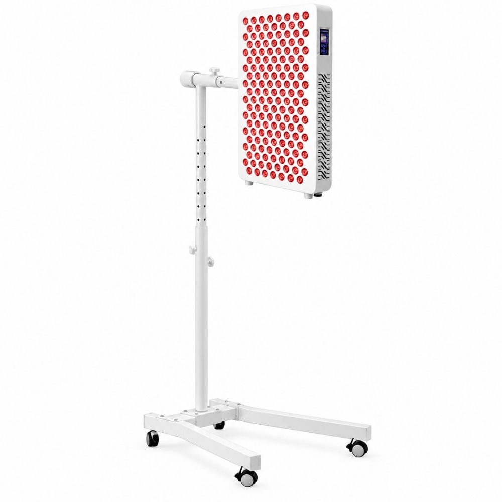ProX 750 red light therapy panel positioned vertically on the Pro Stand.
