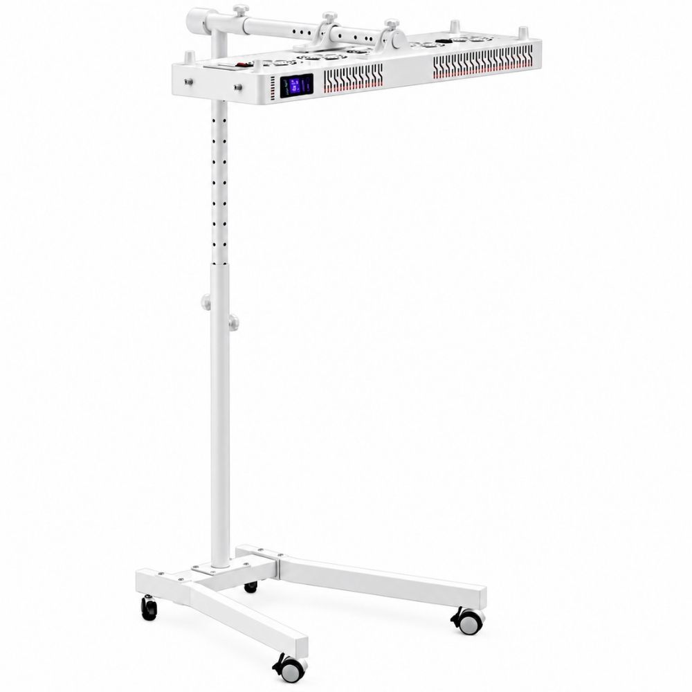 Red light therapy panel positioned horizontally on the Pro Stand.