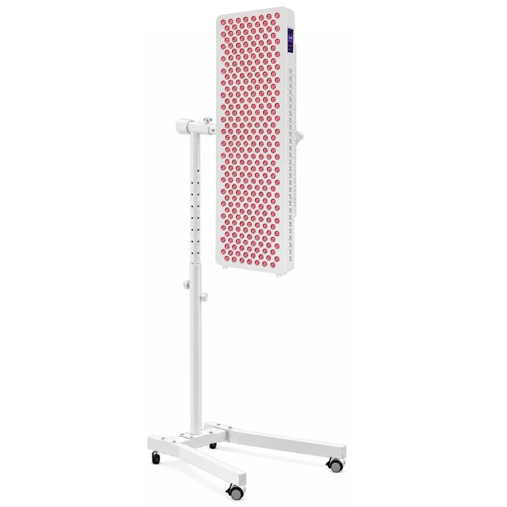 ProX 750 red light therapy panel positioned vertically on the Pro Stand.