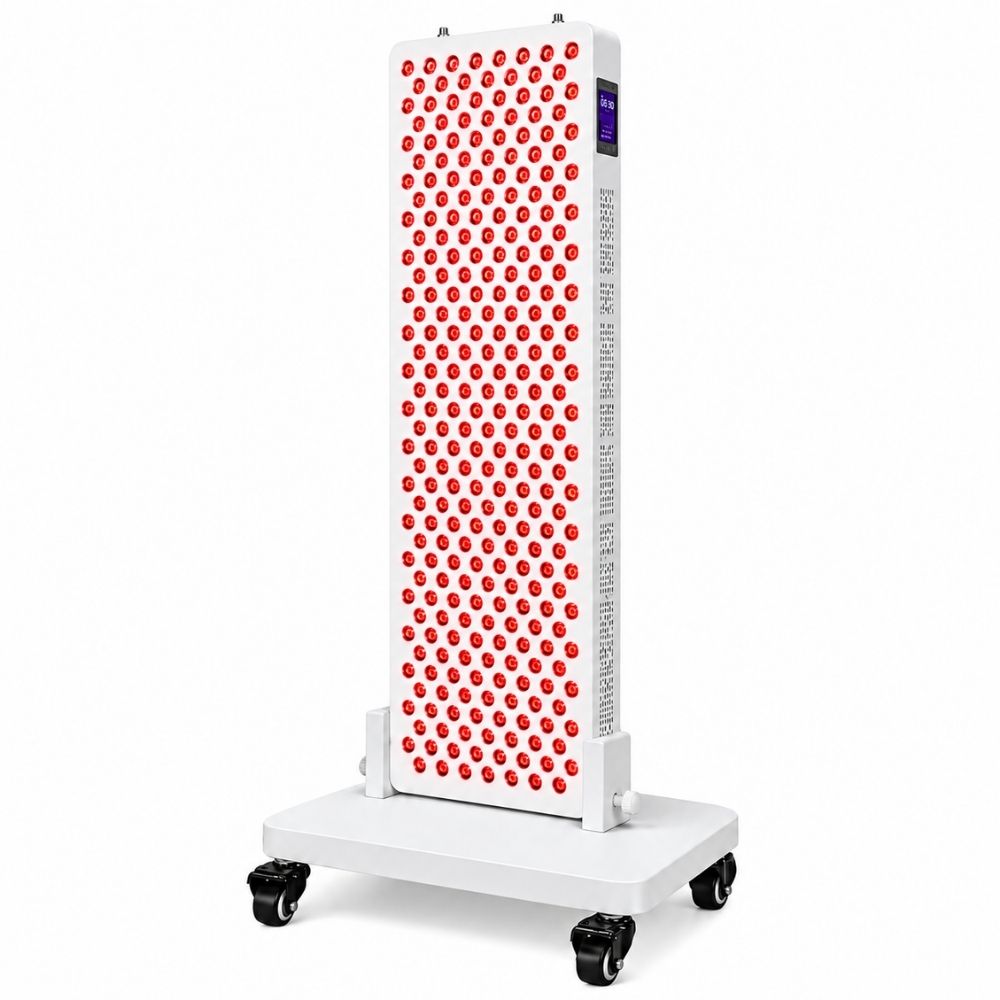 ProX 750 red light therapy panel mounted on Floor Stand.